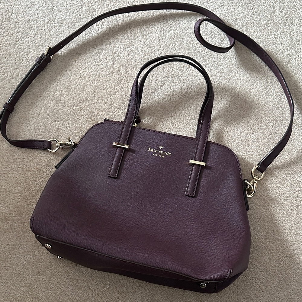 Kate Spade Purple Dome Satchel Bag - Crossbody & Top-Handle!